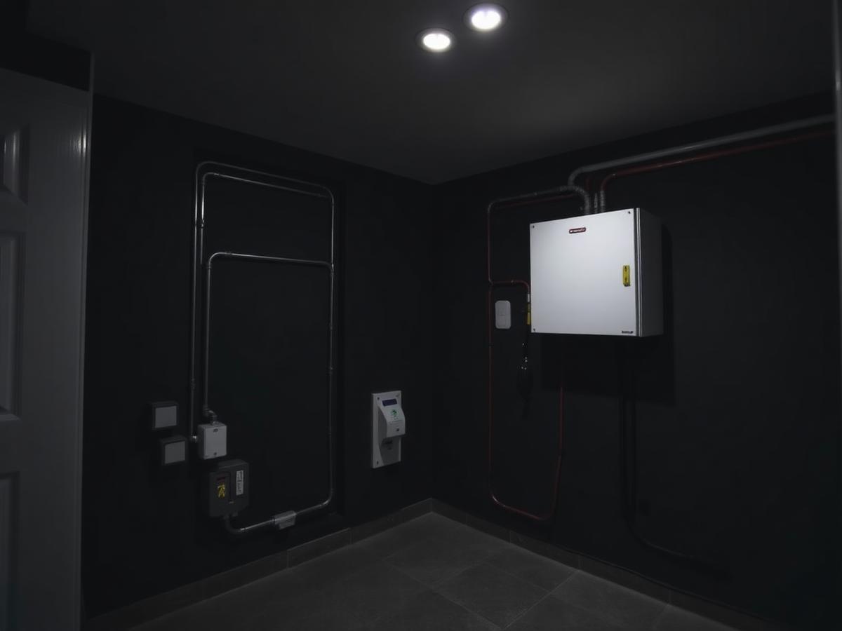 Whole-home battery backup system installed in a utility room on Mercer Island