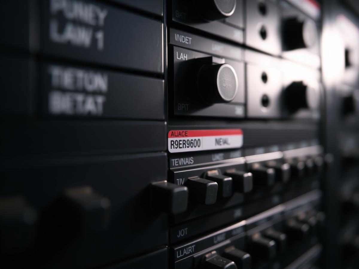 Close-up of a typed and laminated electrical panel directory beside labeled breakers